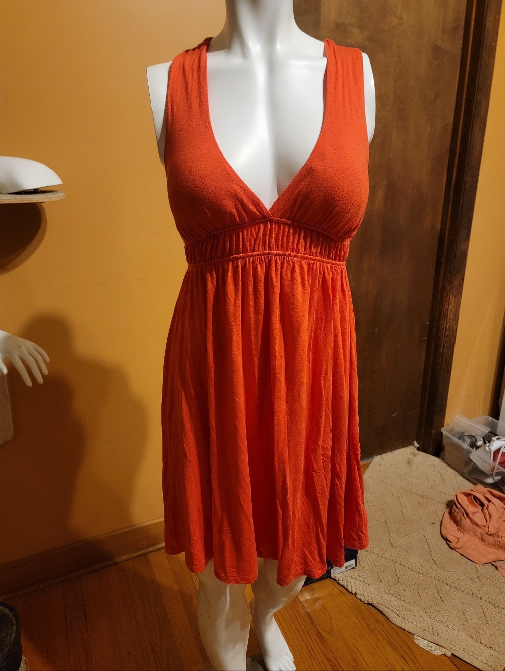 Sleeveless Deep V Pink Summer Dress